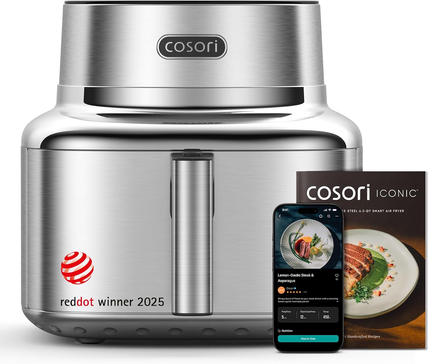 Friteuse sans huile connectée Cosori Iconic en inox (6,2 litres)